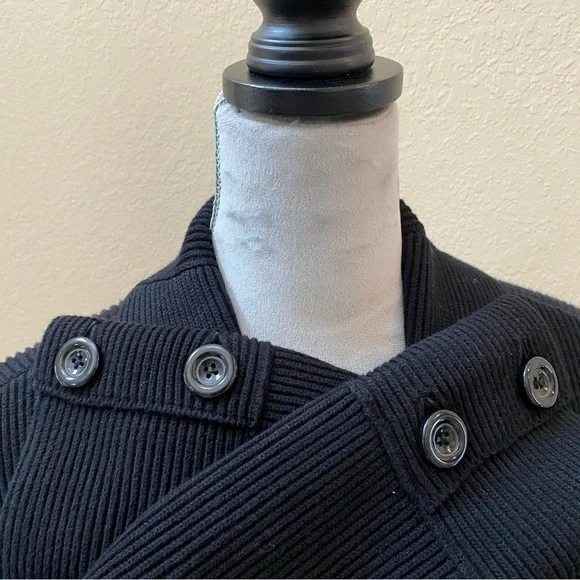 EUC Sophisticated Thick Sweater Cardigan Black L - Picture 5 of 11